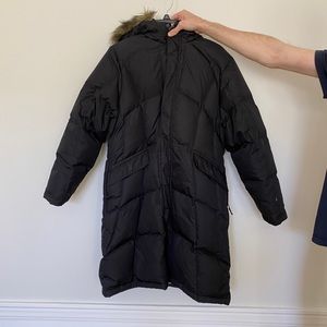 ISIS hooded long down jacket